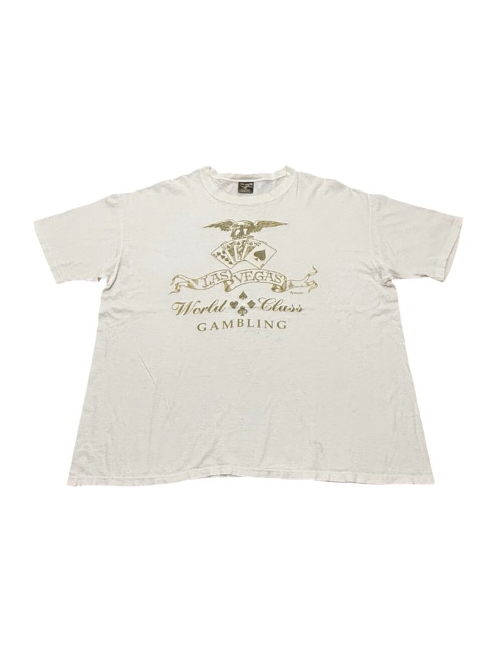 Vintage Y2K Las Vegas World Class Gambling T Shirt Touch of Gold 2XL